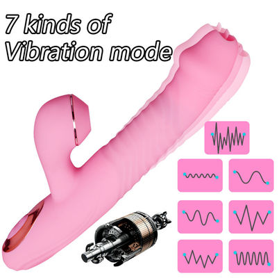 Calefacción telescópica del oscilación de &lt;50db del conejo del vibrador del estimulador del clítoris rosado del conejo