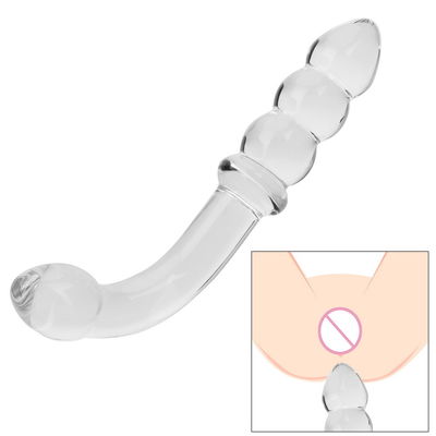 El sexo anal del vidrio de Pyrex de ROHS juega el pene artificial Crystal Anal Bead Butt Plug