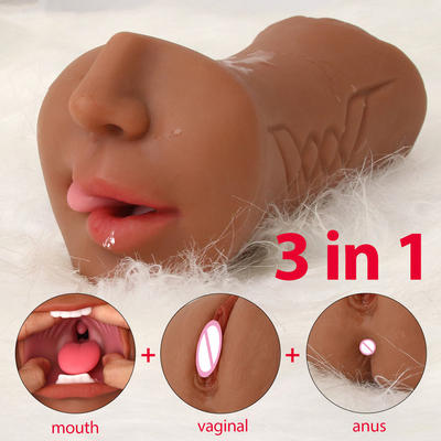 El sexo realista de la vagina del silicón juega al Masturbator masculino de la garganta profunda 3D el 16.5x5CM