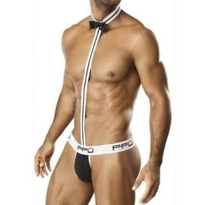 Bragas del Bowknot de la tanga de la tanga sexy de los hombres de la Navidad del poliéster 60g